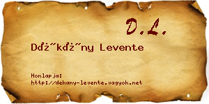 Dékány Levente névjegykártya