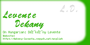 levente dekany business card